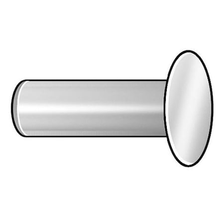 Tubular Rivet, Countersunk Head, 9/64 in Dia., 1/2 in L, Steel Body, 100 PK MPN:BSCN08-100