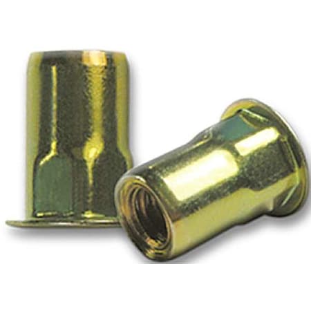 Rivet Nut, #10-24 Thread Size, 0.39 in Flange Dia., 0.535 in L, Steel, 50 PK MPN:CAH2-1024-225-50