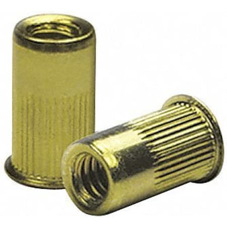 Rivet Nut, #6-32 Thread Size, 0.31 in Flange Dia., 0.42 in L, Steel, 100 PK MPN:CAK2-0632-080-100