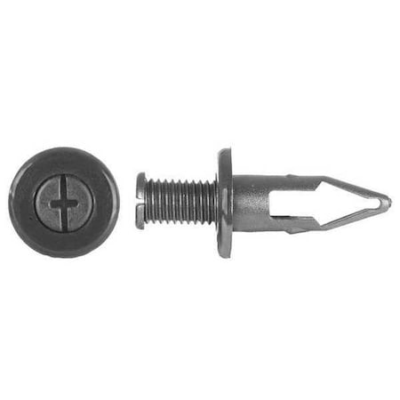 Push-In Rivet, Dome Head, 10 mm Dia., 28 mm L, Nylon Body, 10 PK MPN:D-123PK