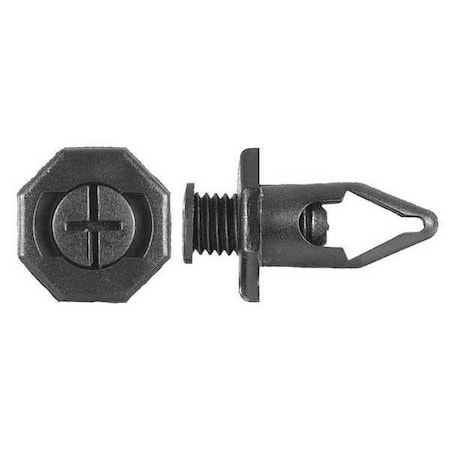 Push-In Rivet, Dome Head, 10 mm Dia., 24 mm L, Nylon Body, 10 PK MPN:D-124PK