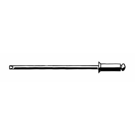 Blind Rivet, Countersunk Head, 1/4 in Dia., 5/8 in L, Aluminum Body, 100 PK MPN:U33192.025.0086