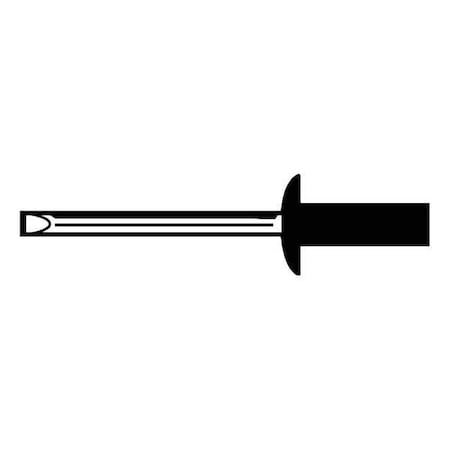 Blind Rivet, Dome Head, 1/8 in Dia., 27/64 in L, Aluminum Body, 500 PK MPN:U33600.012.0043