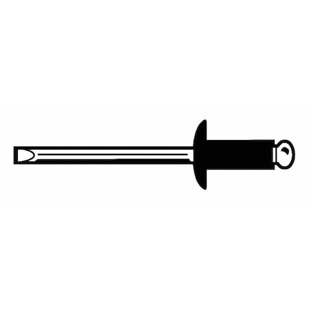 Blind Rivet, Dome Head, 3/16 in Dia., 21/64 in L, Stainless Steel Body, 250 PK MPN:U34142.018.0062