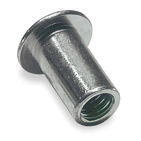 Rivet Nut, #8-32 Thread Size, 0.357 in Flange Dia., 0.5 in L, Steel, 50 PK MPN:U69136.016.0120