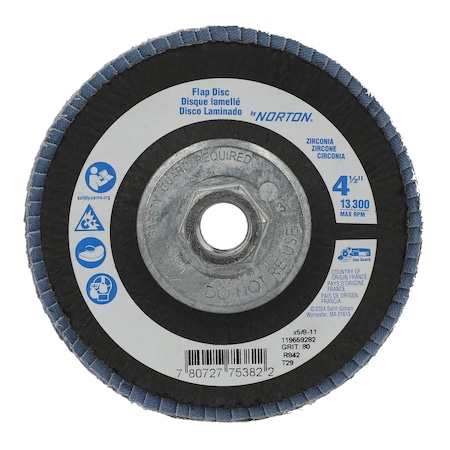 Fiber Disc, 4 1/2 in Dia, 5/8in Arbor MPN:78072775382