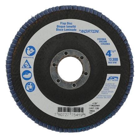 Fiber Disc, 4 1/2 in Dia, 7/8in Arbor MPN:78072775419