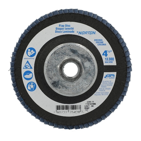 Fiber Disc, 4 1/2 in Dia, 5/8in Arbor MPN:78072775428