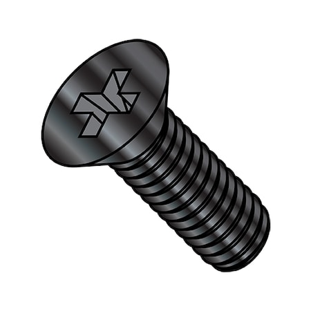 #0-80 x 7/32 in Phillips Flat Machine Screw, Black Oxide Stainless Steel, 5000 PK MPN:-0073MPF188B