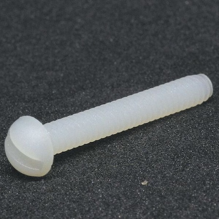 #4-40 x 1 in Slotted Round Machine Screw, Plain Nylon 6/6, 50 PK MPN:010440R100