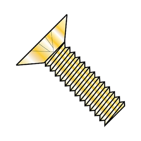 #4-40 x 5/16 in Phillips Flat Machine Screw, Zinc Yellow Steel, 10000 PK MPN:0405MP1Y