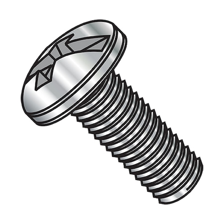 #6-32 x 1/4 in Combination Phillips/Slotted Pan Machine Screw, Plain Steel, 5000 PK MPN:0604MCP188