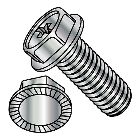 #6-32 x 5/16 in Phillips Hex Machine Screw, Nickel Plated Steel, 10000 PK MPN:0605MPWSNP