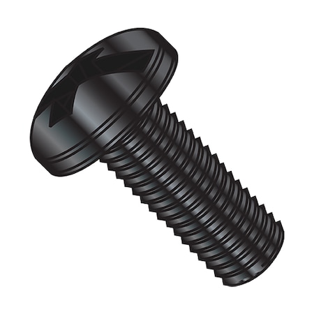 #6-32 x 3/8 in Combination Phillips/Slotted Pan Machine Screw, Black Oxide Steel, 10000 PK MPN:0606MCPB