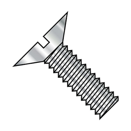#6-32 x 7/16 in Slotted Flat Machine Screw, Plain Stainless Steel, 5000 PK MPN:0607MS1188