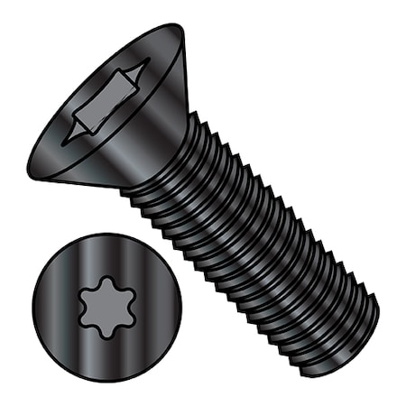 #6-32 x 1/2 in Torx Flat Machine Screw, Black Oxide Steel, 10000 PK MPN:0608MTFB