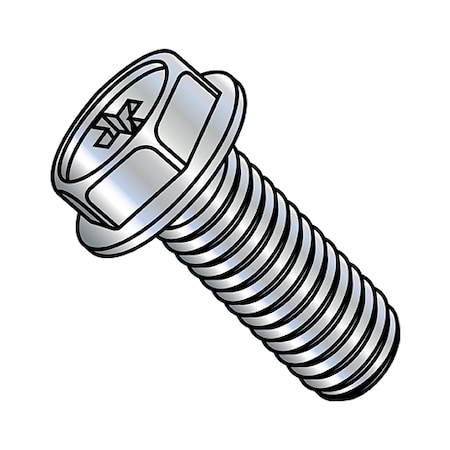 #8-32 x 5/16 in Phillips Hex Machine Screw, Zinc Plated Steel, 10000 PK MPN:0805MPW