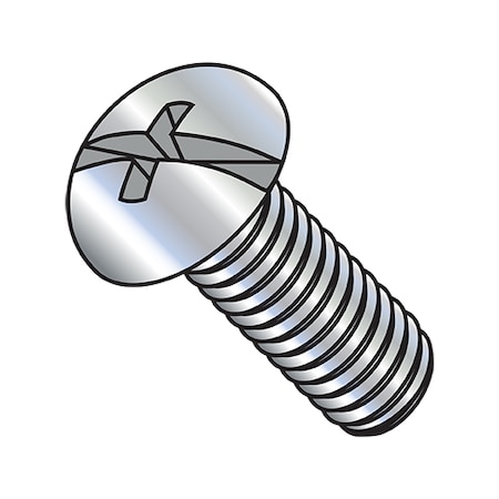 #8-32 x 3/8 in Combination Phillips/Slotted Round Machine Screw, Zinc Plated Steel, 10000 PK MPN:0806MCR
