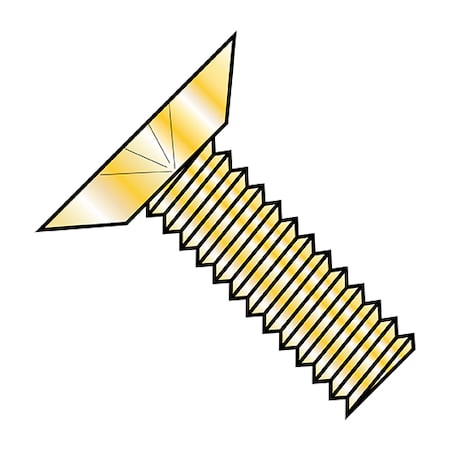 #8-32 x 3/8 in Phillips Flat Machine Screw, Zinc Yellow Steel, 10000 PK MPN:0806MPUY
