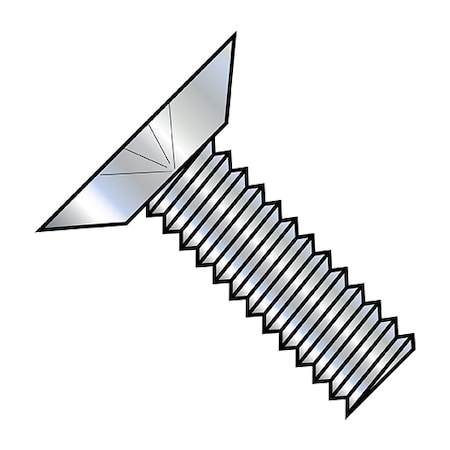 #10-24 x 1/2 in Phillips Flat Machine Screw, Zinc Plated Steel, 10000 PK MPN:1008MPU