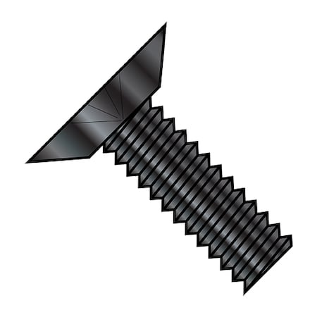 #10-24 x 5/8 in Phillips Flat Machine Screw, Zinc Black Steel, 8000 PK MPN:1010MPUBZ