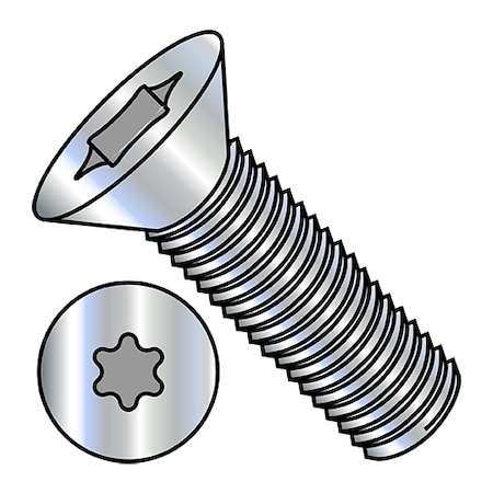 #10-24 x 5/8 in Torx Flat Machine Screw, Zinc Plated Steel, 8000 PK MPN:1010MTF