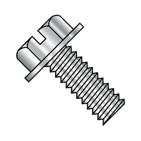 #10-24 x 1 in Slotted Hex Machine Screw, Plain Steel, 2000 PK MPN:1016MSW188