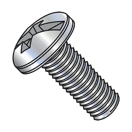 #10-24 x 2 in Combination Phillips/Slotted Pan Machine Screw, Zinc Plated Steel, 2000 PK MPN:1032MCP