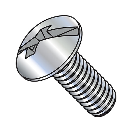 #10-24 x 2 in Combination Phillips/Slotted Truss Machine Screw, Zinc Plated Steel, 2000 PK MPN:1032MCT
