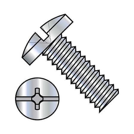 #10-32 x 3/8 in Combination Phillips/Slotted Binding Machine Screw, Zinc Plated Steel, 8000 PK MPN:1106MCB