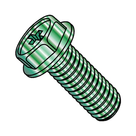 #10-32 x 3/8 in Phillips Hex Machine Screw, Zinc Plated Steel, 7000 PK MPN:1106MPWG