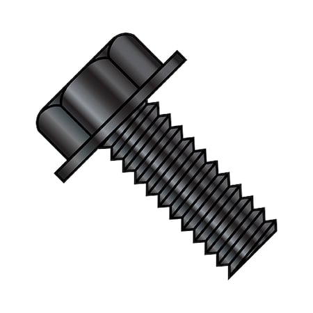 #10-32 x 1/2 in Hex Hex Machine Screw, Black Oxide Steel, 7000 PK MPN:1108MWB