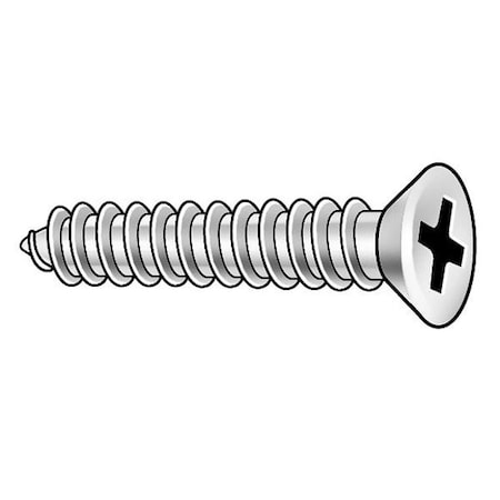 Sheet Metal Screw, #12 x 3-1/2 in, Plain 18-8 Stainless Steel Flat Head Phillips Drive, 25 PK MPN:1CJG6