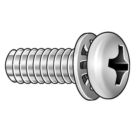 #8-32 x 3/8 in Slotted Pan Machine Screw, Zinc Plated Steel, 100 PK MPN:1PXZ7