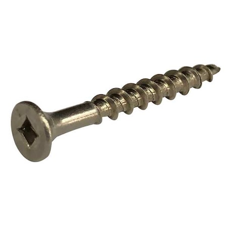 Deck Screw, #10 x 2-1/2 in, 18-8 Stainless Steel, Flat Head, Square Drive, 25 PK MPN:1VB40