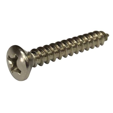 Sheet Metal Screw, #14 x 1-1/2 in, Plain 18-8 Stainless Steel Pan Head Phillips Drive, 100 PK MPN:1VE95