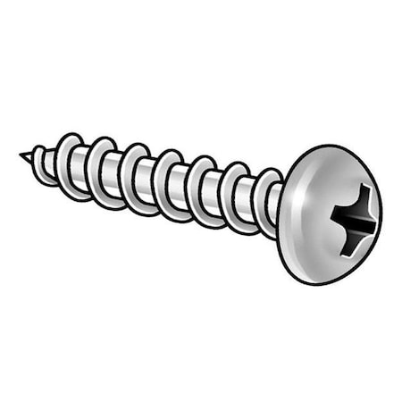 Sheet Metal Screw, #12 x 3/4 in, Plain 18-8 Stainless Steel Truss Head Phillips Drive, 100 PK MPN:1VU85
