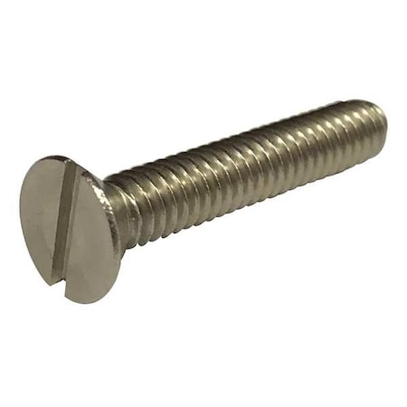 #10-32 x 3 in Slotted Flat Machine Screw, Plain Stainless Steel, 50 PK MPN:2AV15