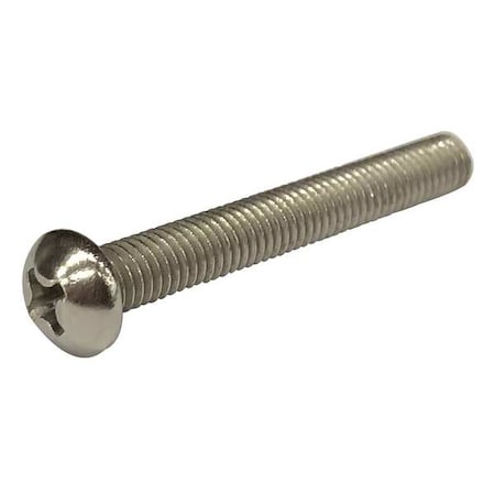 #10-32 x 1-1/4 in Phillips Round Machine Screw, Plain 18-8 Stainless Steel, 100 PK MPN:2BB75