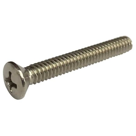 #10-32 x 1-1/2 in Phillips Truss Machine Screw, Plain Stainless Steel, 100 PK MPN:2CE88
