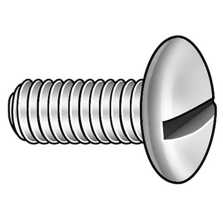 #10-32 x 3/8 in Slotted Truss Machine Screw, Plain 18-8 Stainless Steel, 100 PK MPN:2CY24