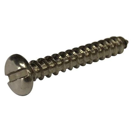 Sheet Metal Screw, #12 x 3/4 in, Plain 18-8 Stainless Steel Pan Head Slotted Drive, 100 PK MPN:2WE59