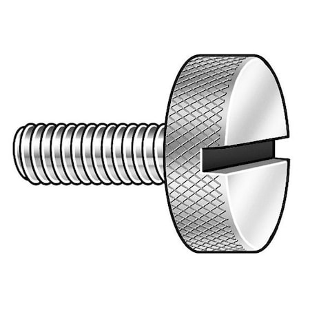Thumb Screw, #10-24 Thread Size, Round, Plain 18-8 Stainless Steel, 3/16 in Head Ht, 3/4 in Lg MPN:4026-SL