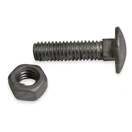 Carriage Bolt, Round Head, Square Neck, Steel, Galvanized, 5/16 in dia, 20 PK MPN:4LVJ9