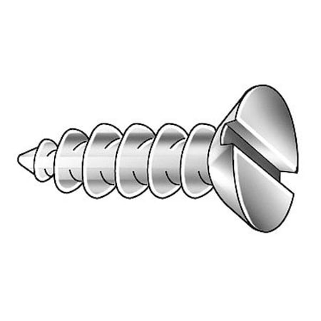 Wood Screw, #10, 1 in, Zinc Plated Steel Flat Head Slotted Drive, 100 PK MPN:898166-PG