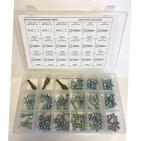 Tapping Screw Assortment, #6 to 1/4