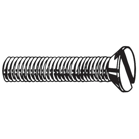 M2-0.40 x 16 mm Slotted Flat Machine Screw, Zinc Plated Steel, 100 PK MPN:M24540.020.0016