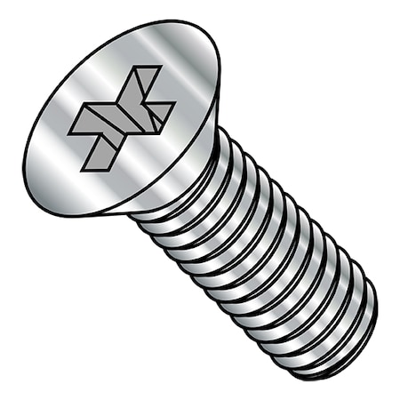 M4-0.70 x 8 mm Phillips Flat Machine Screw, Plain Stainless Steel, 1500 PK MPN:M48MPF188