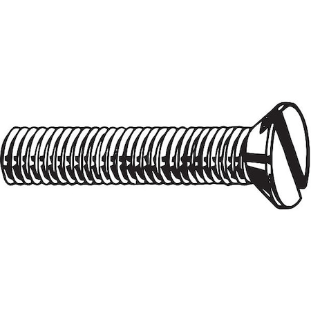 M6-1.00 x 20 mm Slotted Flat Machine Screw, Plain 18-8 Stainless Steel, 100 PK MPN:M51110.060.0020