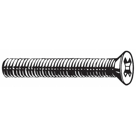 M5-0.80 x 40 mm Phillips Flat Machine Screw, Plain 316 Stainless Steel, 10 PK MPN:M55300.050.0040